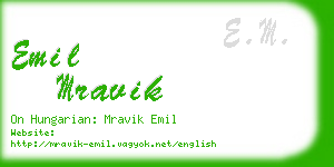 emil mravik business card